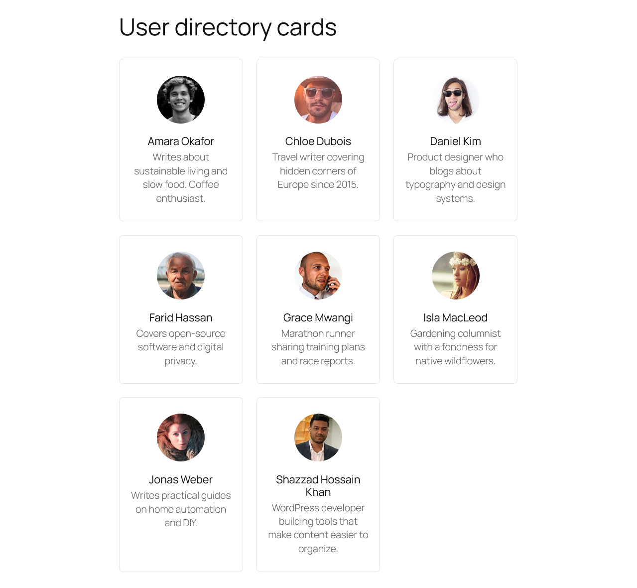 The User directory starter
